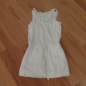 Ann Taylor Loft White Fitted Dress w/ Pockets
